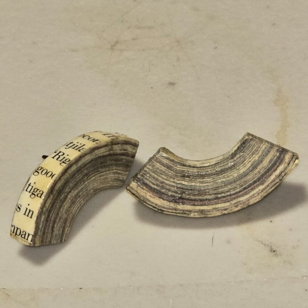 Vintage Handmade Recycled Newspaper Earrings